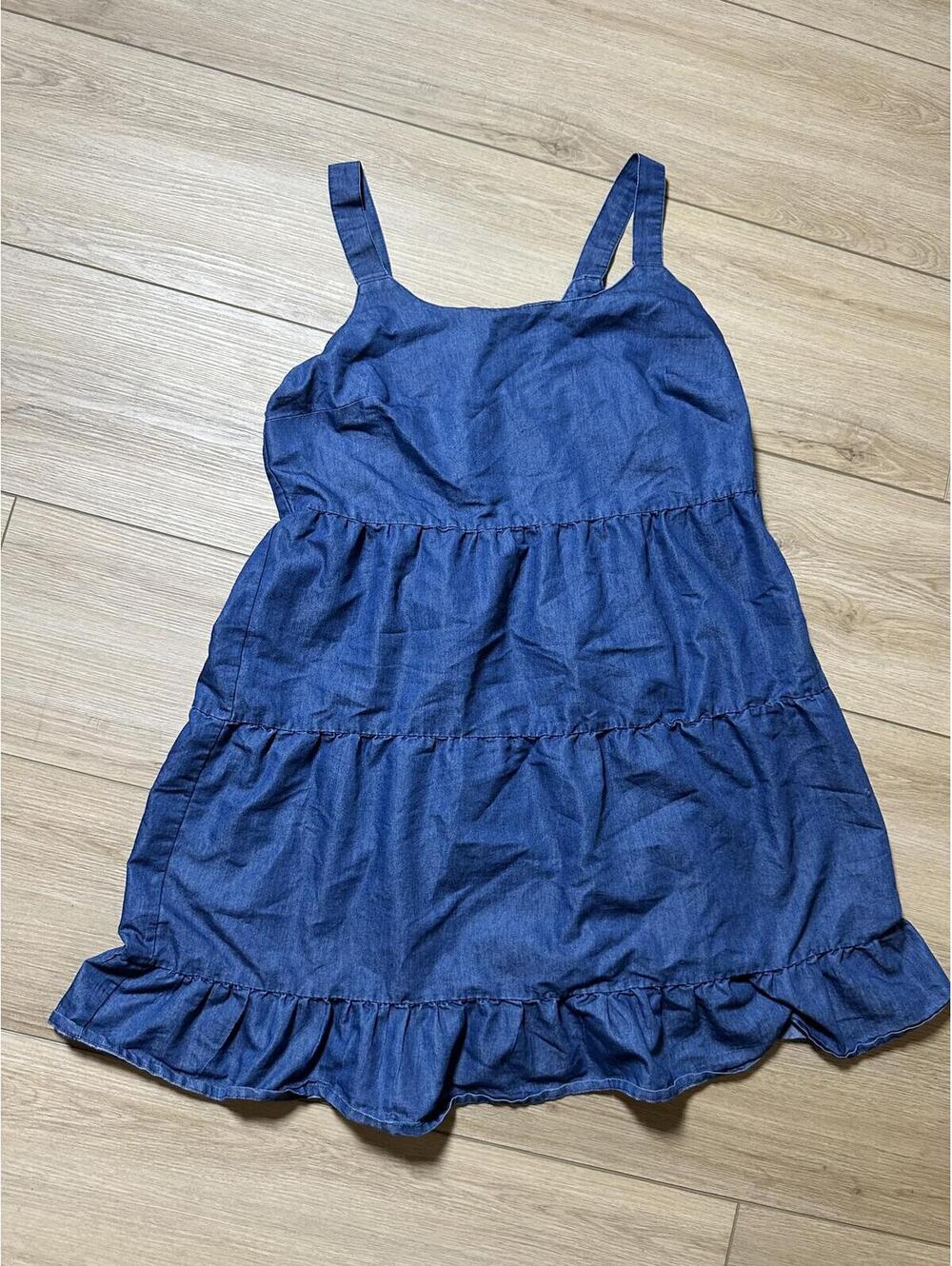 Millenium Denim Tiered Sleeveless Dress Size M Blue Casual Sundress
